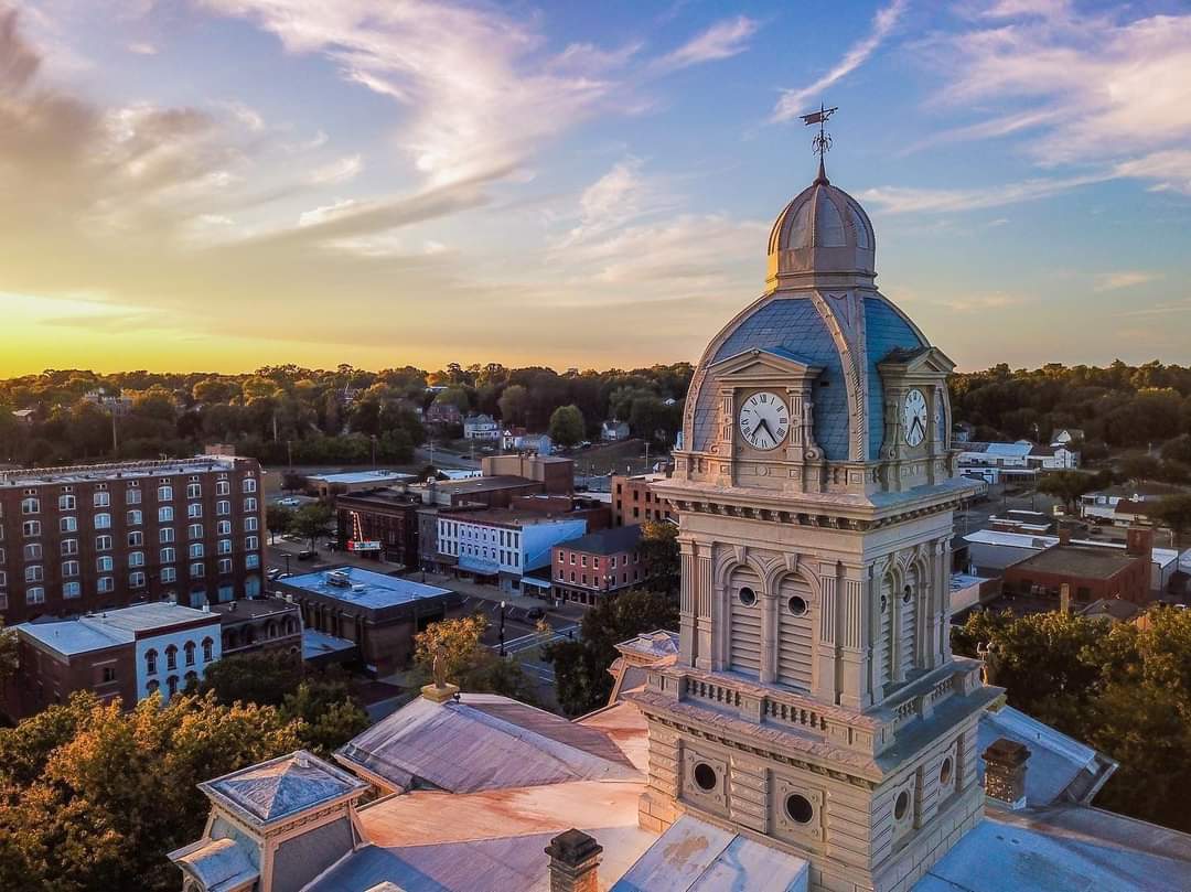aerial view of downtown Sidney Ohio