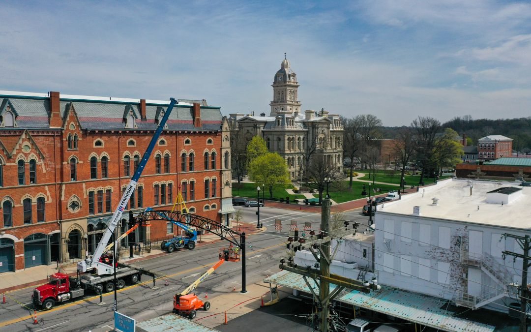 Arches Installed in Historic Downtown Sidney Project